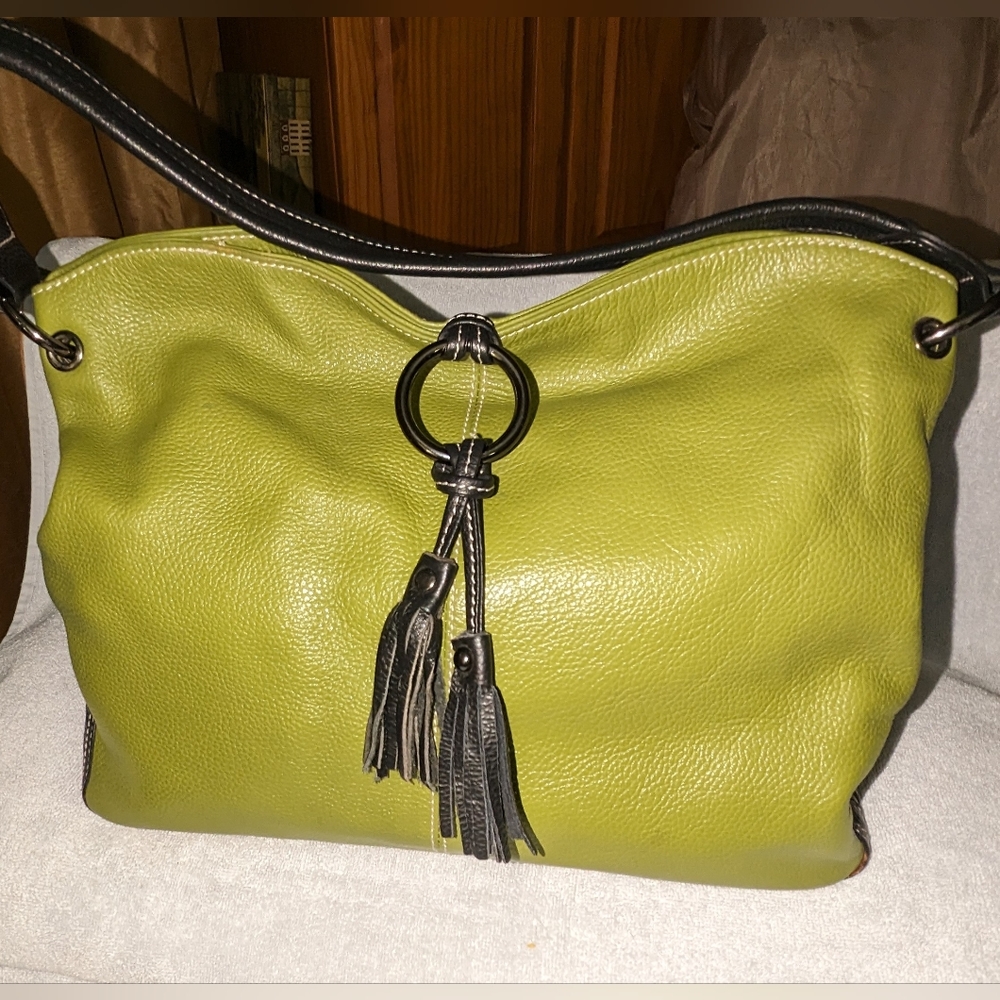 Vera Pelle genuine Italian leather satchel bag.
